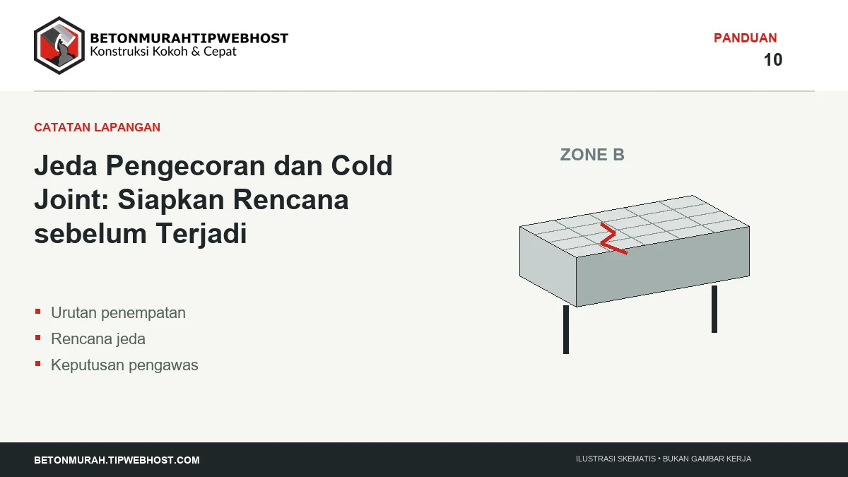 Ilustrasi Jeda Pengecoran dan Cold Joint: Siapkan Rencana sebelum Terjadi berlogo Beton Murah Tipwebhost